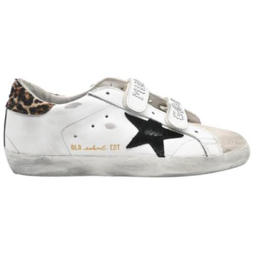 Golden Goose Old School Vit Svart Stjärna Leopard White, Dam