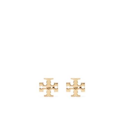 Tory Burch Gyllene Double T Studs Beige, Dam