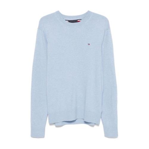 Tommy Hilfiger Blå Stickad Crew Neck Tröja Blue, Herr