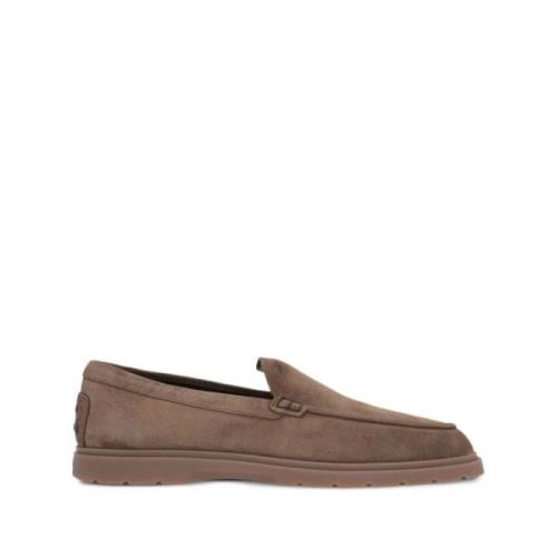 Tod's Brun Läder Slip-On Platta Skor Brown, Herr