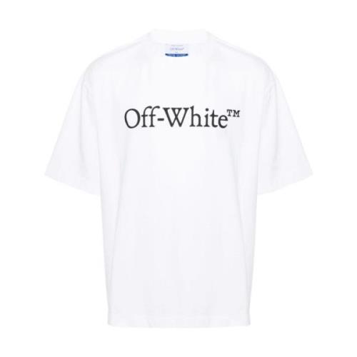 Off White Jersey Texture Logo Print T-shirts och Polos White, Herr