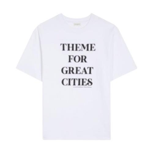 Dries Van Noten Slogan Print Crew Neck T-shirt White, Herr