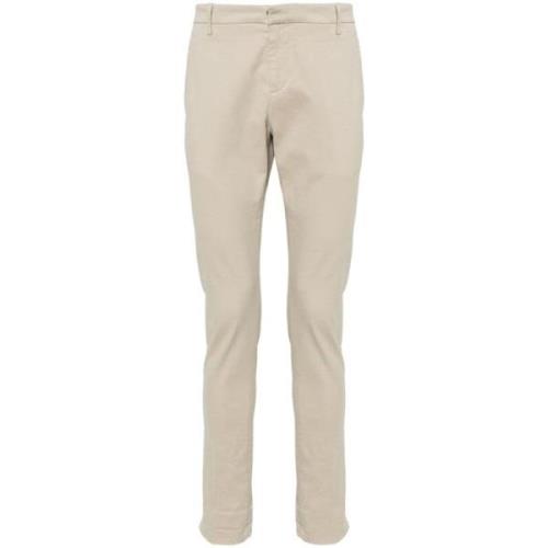 Dondup Slim Fit Beige Bomull Byxor Beige, Herr