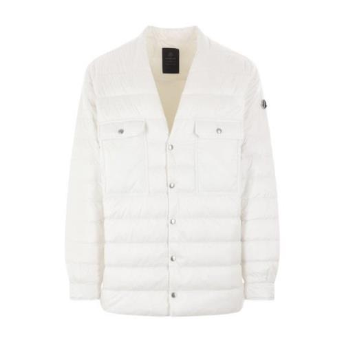 Moncler Vit Nylon V-ringad Rock Rick Owens White, Herr