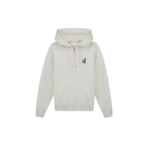 Olaf Hussein Minimalistisk Logo Hoodie för Komfort och Stil Beige, Her...