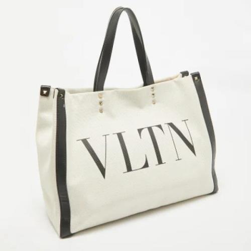 Valentino Vintage Pre-owned Canvas handvskor White, Dam