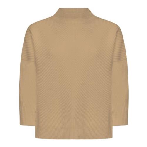 Max Mara Studio Räfflad Ull Cashmere Tröja Brown, Dam