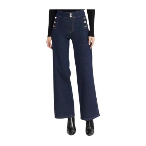 Silvian Heach Flare Fit Jeans Blue, Dam