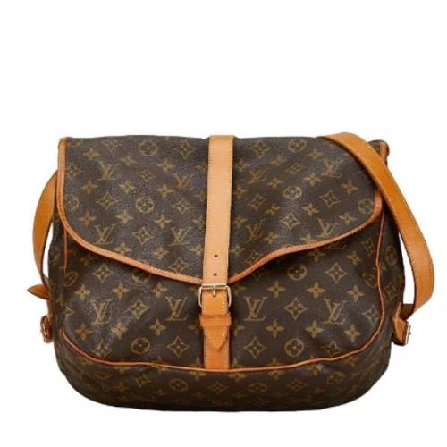 Louis Vuitton Vintage Pre-owned Canvas crossbodyvskor Brown, Dam