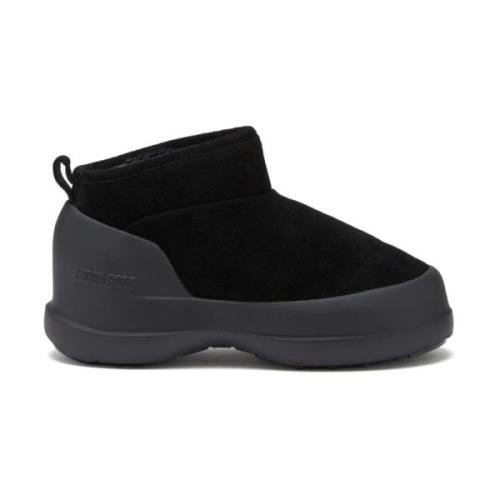 Moon Boot Svarta Mocka Chunky Sula Slip-On Stövlar Black, Dam