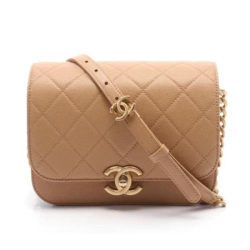 Chanel Vintage Pre-owned Tyg chanel-vskor Beige, Dam