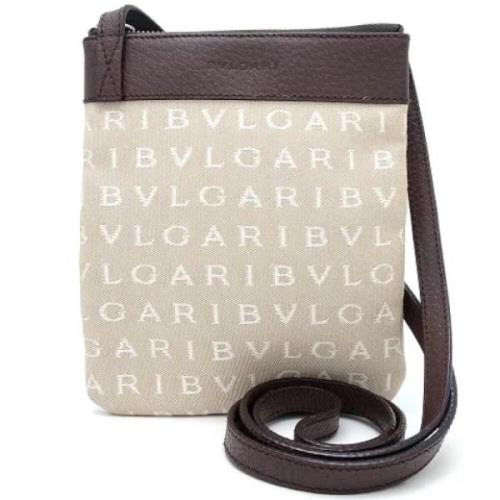 Bvlgari Vintage Pre-owned Canvas axelremsvskor Beige, Dam