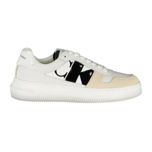 Calvin Klein Sportiga vita sneakers med logotyptryck White, Dam