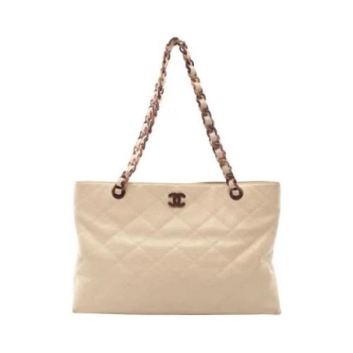 Chanel Vintage Pre-owned Laeder chanel-vskor Beige, Dam