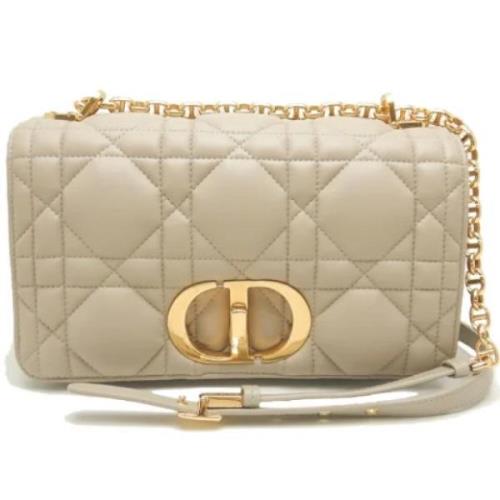 Dior Vintage Pre-owned Laeder axelremsvskor Beige, Dam