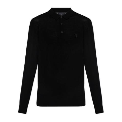 AllSaints Polo sweater Mode Black, Herr