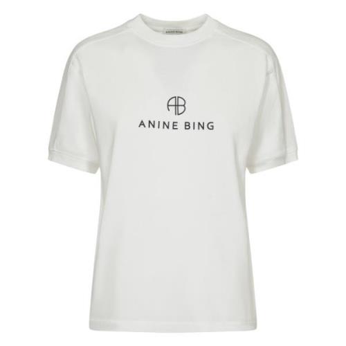 Anine Bing Vit Monogram T-shirt för Kvinnor White, Dam