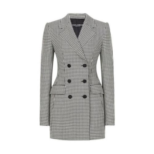 Dolce & Gabbana Rutig Tartanjacket för män Gray, Dam