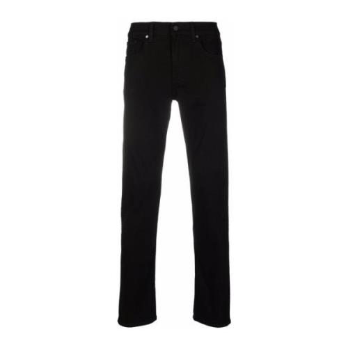 7 For All Mankind Svart Slimmy Tapered Luxe Performance Jeans Black, H...