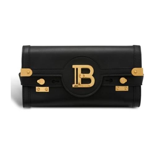 Balmain B-Buzz Pouch 23 läderclutch Black, Dam