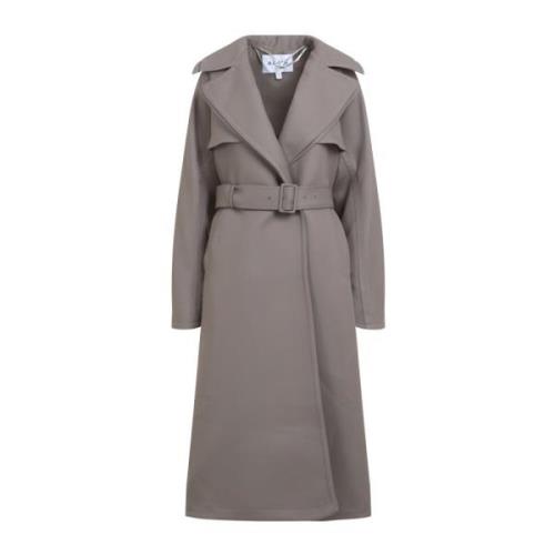 Alaïa Elegant Nude Neutrals Coat Gray, Dam