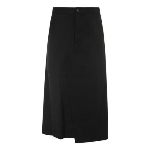 Comme des Garçons Svart Ullknappkjol Black, Dam