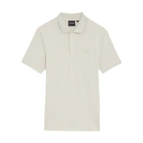 Lyle & Scott Tonal Eagle Polo Shirt i Beige Beige, Herr