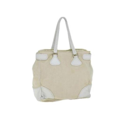 Prada Vintage Pre-owned Canvas totevskor Beige, Dam