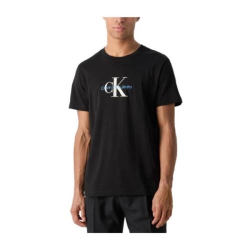 Calvin Klein Sliten Logotyp Tryck T-shirt Black, Herr