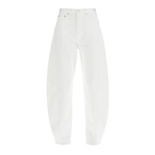 Agolde Vit Bomull Barrel Jeans Kollektion White, Dam