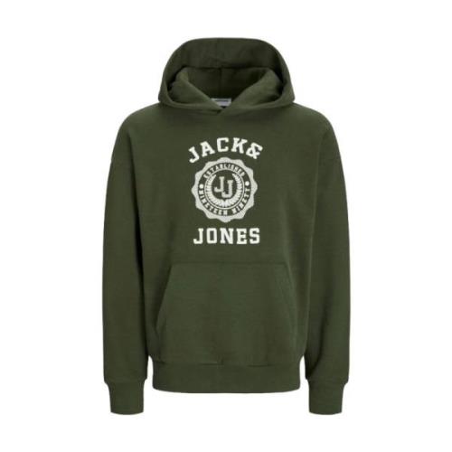 Jack & Jones Grön Jjvicto Hoodie Modern Stil Green, Herr