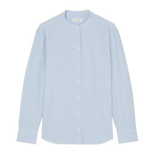 Marc O'Polo Prickig blus vanlig A-linje Blue, Dam