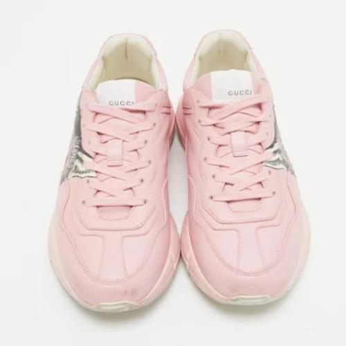 Gucci Vintage Pre-owned Laeder sneakers Pink, Dam