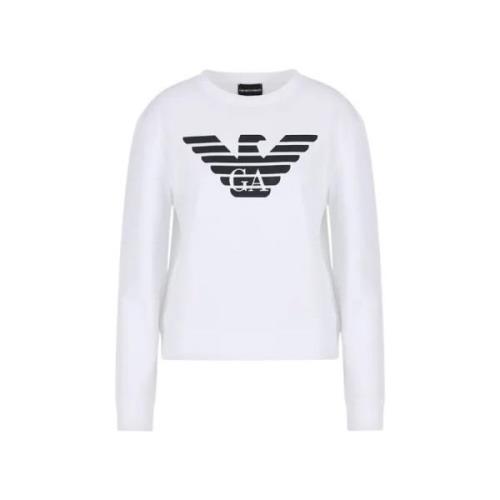 Emporio Armani Vit Örn Sweatshirt White, Dam