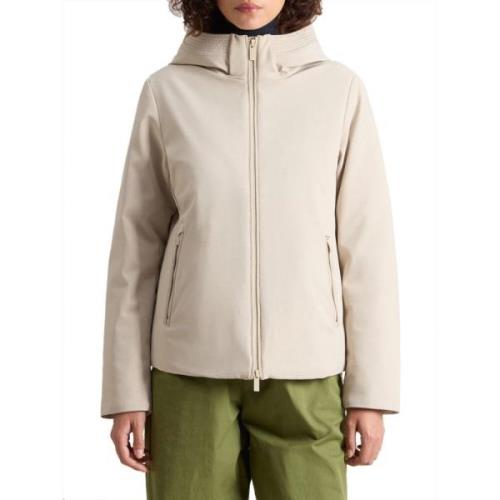 Woolrich Kort Dunparka Beige Kvinnor White, Dam