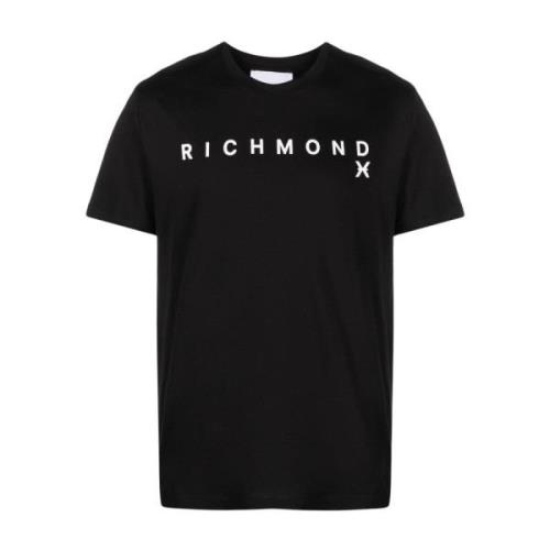 John Richmond Logo-Print Bomull T-Shirt Black, Herr