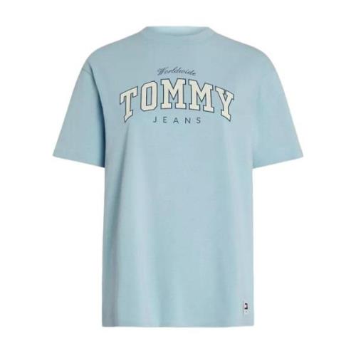 Tommy Hilfiger Varsity Stil Grafisk T-shirt Blue, Dam