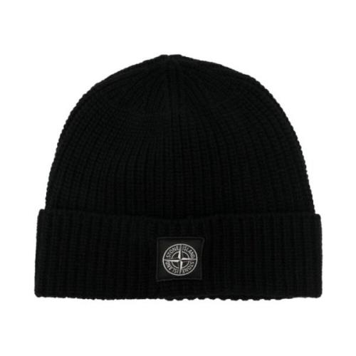 Stone Island Svarta Snygga Hattar Kollektion Black, Herr