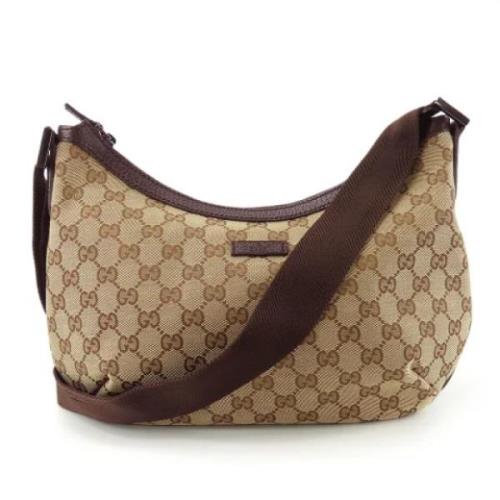 Gucci Vintage Pre-owned Canvas axelremsvskor Brown, Dam