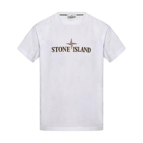 Stone Island Vita T-shirts och Polos White, Herr