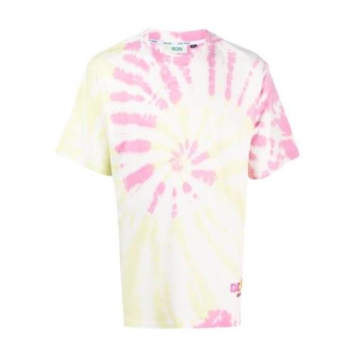 Gcds Rosa T-shirt med Glitter Logo Print Pink, Herr