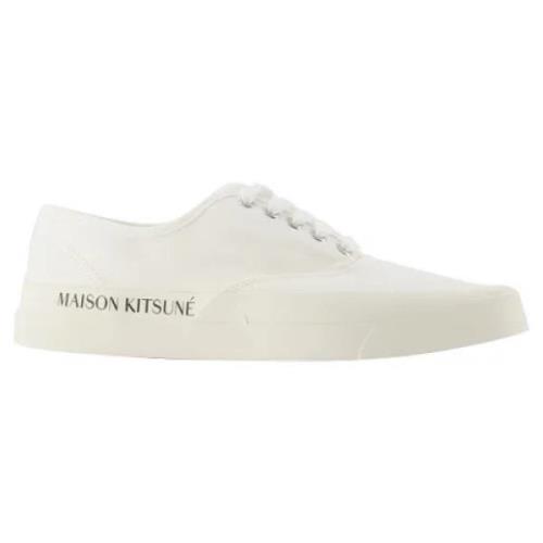 Maison Kitsuné Canvas sneakers White, Dam