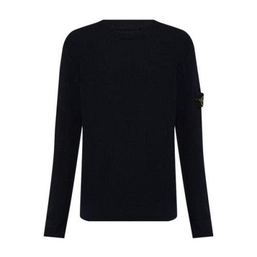 Stone Island Blå Tröja Kollektion Black, Herr