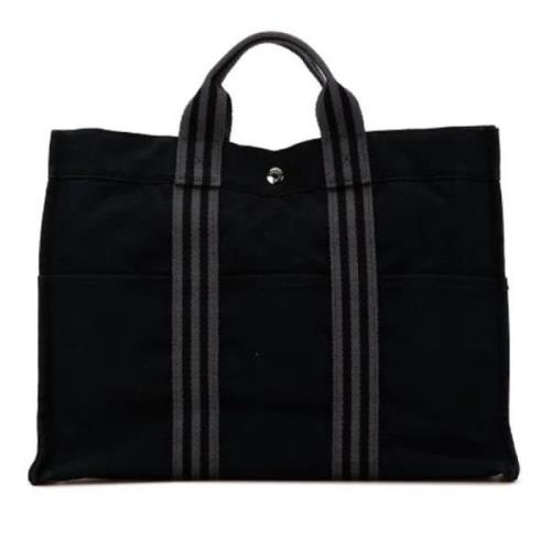 Hermès Vintage Pre-owned Canvas handvskor Black, Dam