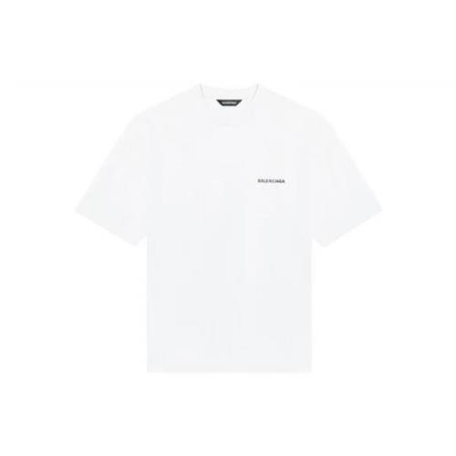 Balenciaga Vintage Jersey Rund Hals T-shirt Vit White, Herr