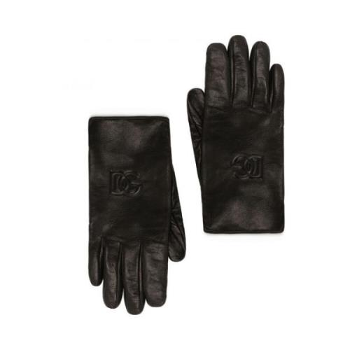 Dolce & Gabbana Präglade läderhandskar med silkesfoder Black, Herr