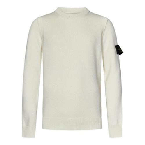 Stone Island Vit Ullblandning Sweatshirt Aw24 White, Herr