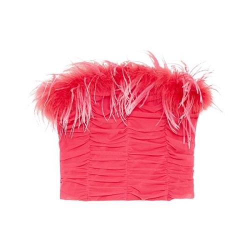 Patrizia Pepe Fjäder Bustier Topp Pink, Dam