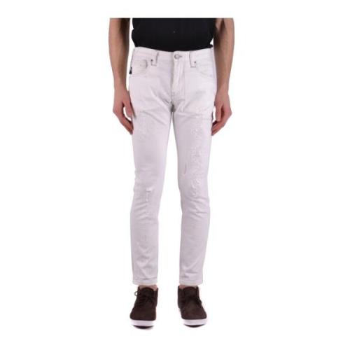 Armani Jeans Klassiska Denimjeans för Män och Kvinnor White, Herr