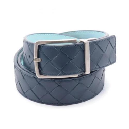 Bottega Veneta Vintage Pre-owned Laeder skrp Blue, Herr